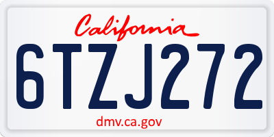 CA license plate 6TZJ272