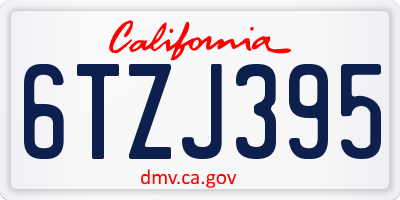 CA license plate 6TZJ395
