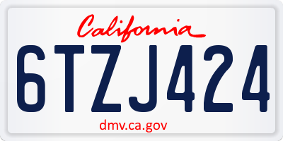 CA license plate 6TZJ424
