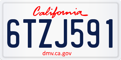 CA license plate 6TZJ591