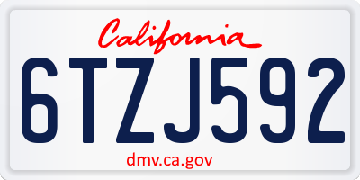 CA license plate 6TZJ592