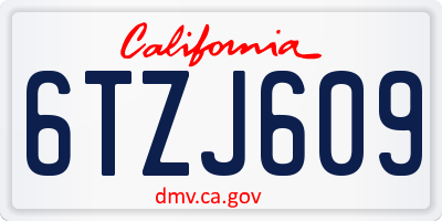 CA license plate 6TZJ609