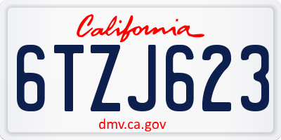 CA license plate 6TZJ623