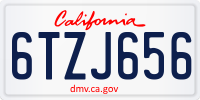 CA license plate 6TZJ656