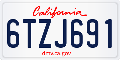CA license plate 6TZJ691