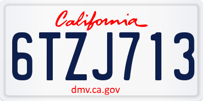CA license plate 6TZJ713