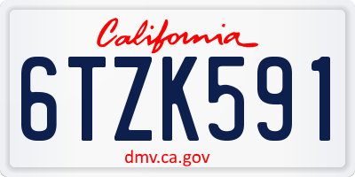 CA license plate 6TZK591