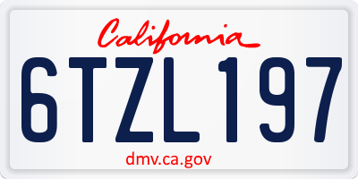 CA license plate 6TZL197