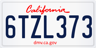 CA license plate 6TZL373