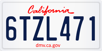 CA license plate 6TZL471