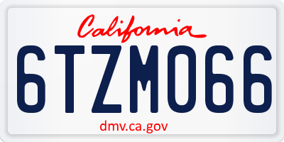 CA license plate 6TZM066