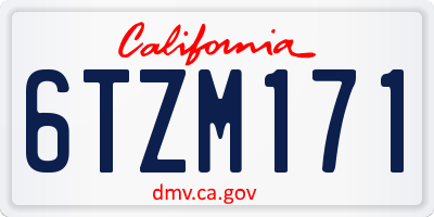 CA license plate 6TZM171