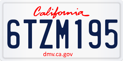 CA license plate 6TZM195