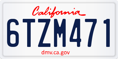 CA license plate 6TZM471
