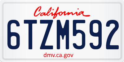 CA license plate 6TZM592