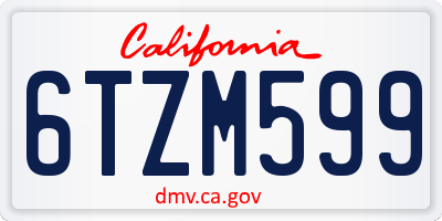 CA license plate 6TZM599