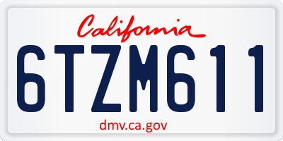 CA license plate 6TZM611