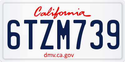 CA license plate 6TZM739
