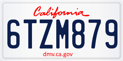 CA license plate 6TZM879