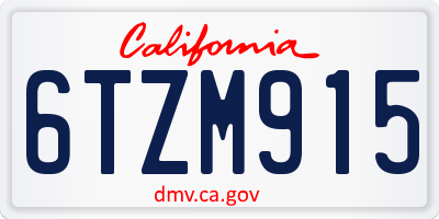 CA license plate 6TZM915