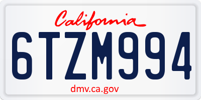 CA license plate 6TZM994