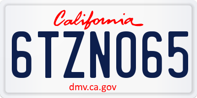 CA license plate 6TZN065