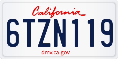 CA license plate 6TZN119