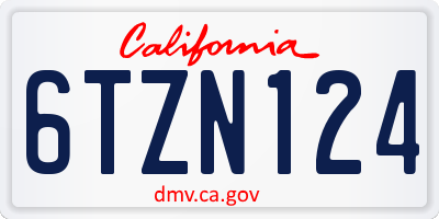 CA license plate 6TZN124