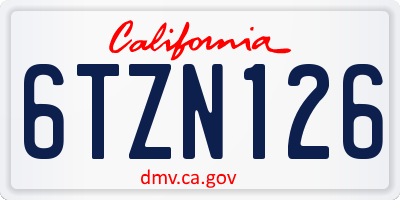 CA license plate 6TZN126