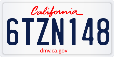 CA license plate 6TZN148