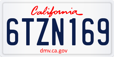 CA license plate 6TZN169