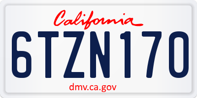 CA license plate 6TZN170
