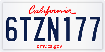 CA license plate 6TZN177