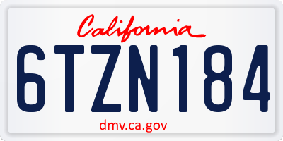 CA license plate 6TZN184