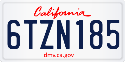 CA license plate 6TZN185