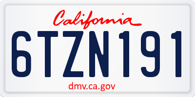 CA license plate 6TZN191
