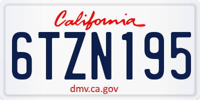 CA license plate 6TZN195