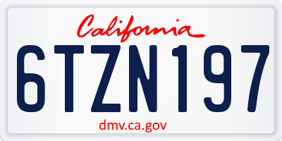 CA license plate 6TZN197