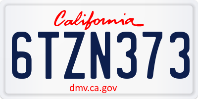 CA license plate 6TZN373