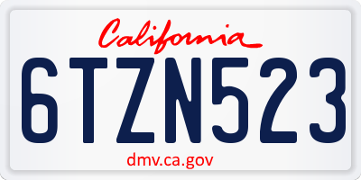 CA license plate 6TZN523