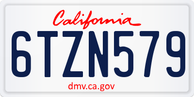CA license plate 6TZN579