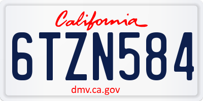CA license plate 6TZN584