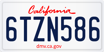CA license plate 6TZN586