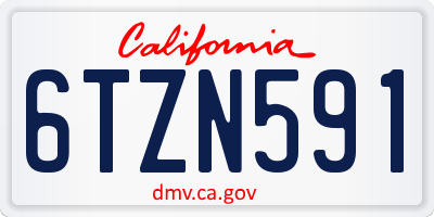 CA license plate 6TZN591