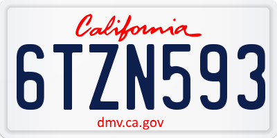 CA license plate 6TZN593