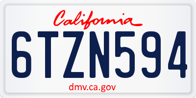 CA license plate 6TZN594