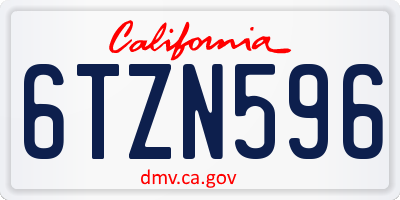 CA license plate 6TZN596