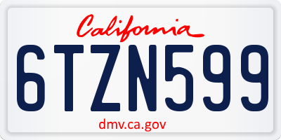 CA license plate 6TZN599