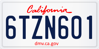 CA license plate 6TZN601