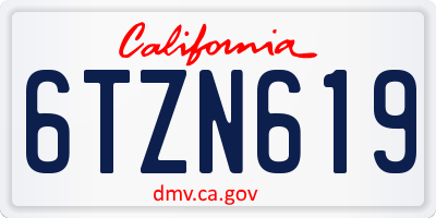 CA license plate 6TZN619